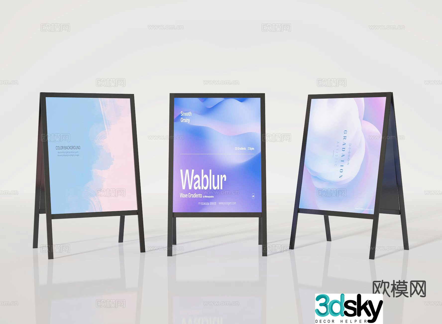 billboard water sign display sign 3d model