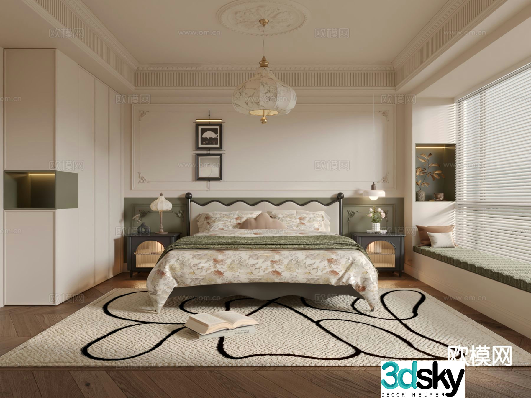 French bedroom master bedroom 3d model