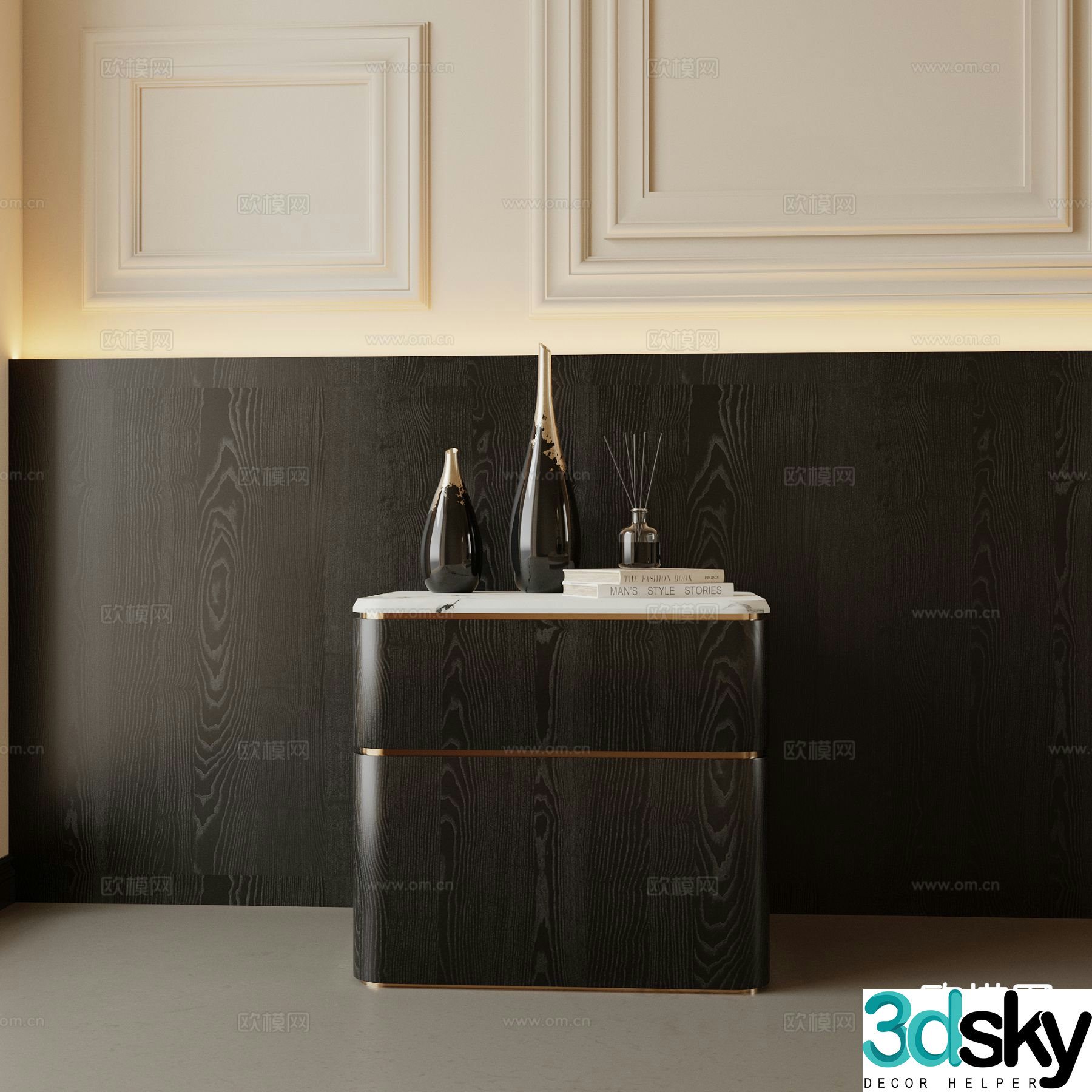 Modern bedside table 3d model