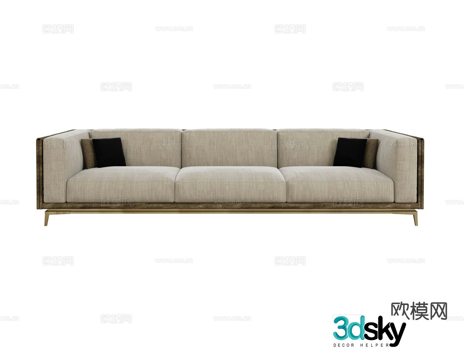visionnaire three-person sofa 3d model