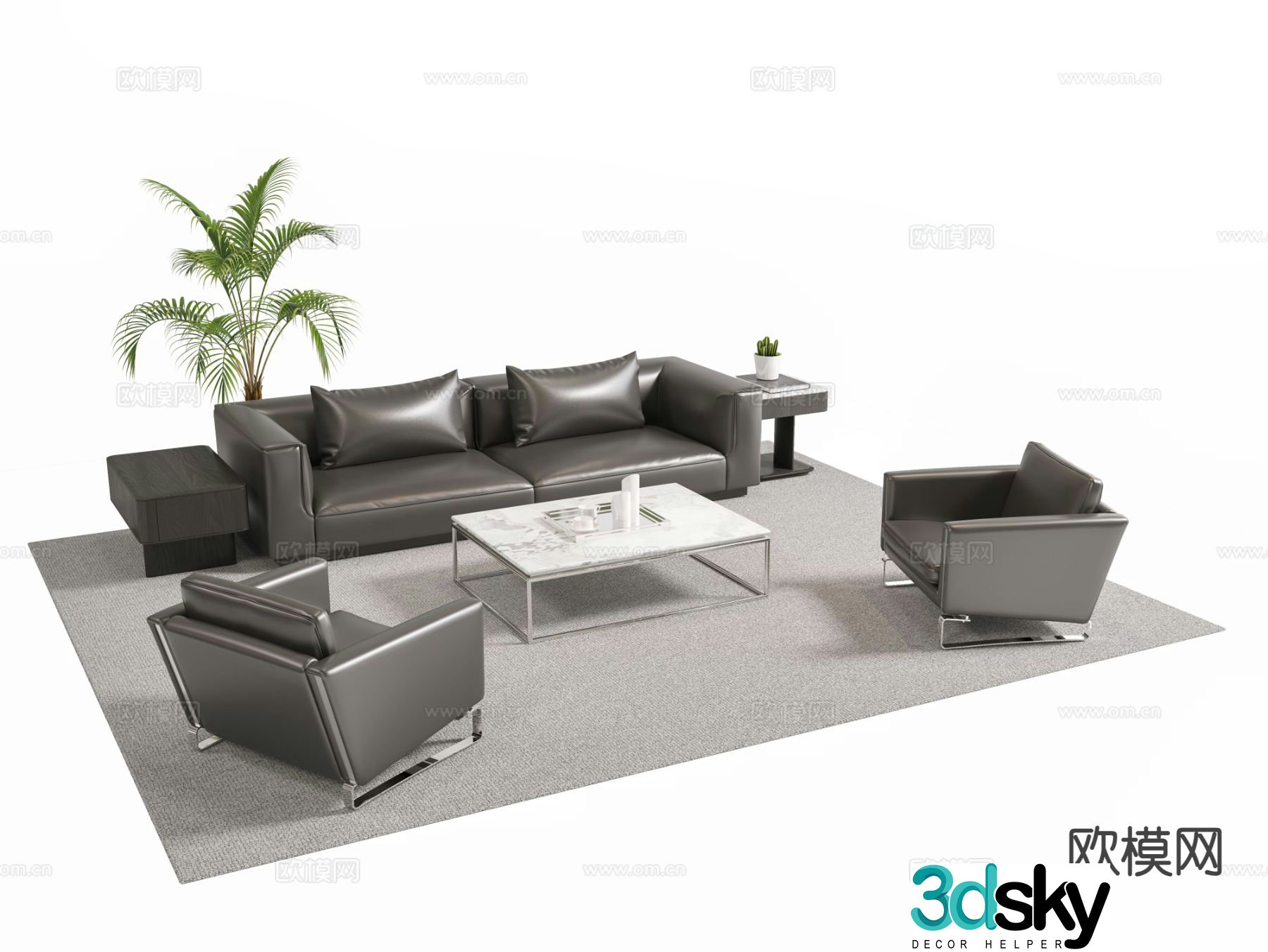 Modern office sofa modular sofa 3d model