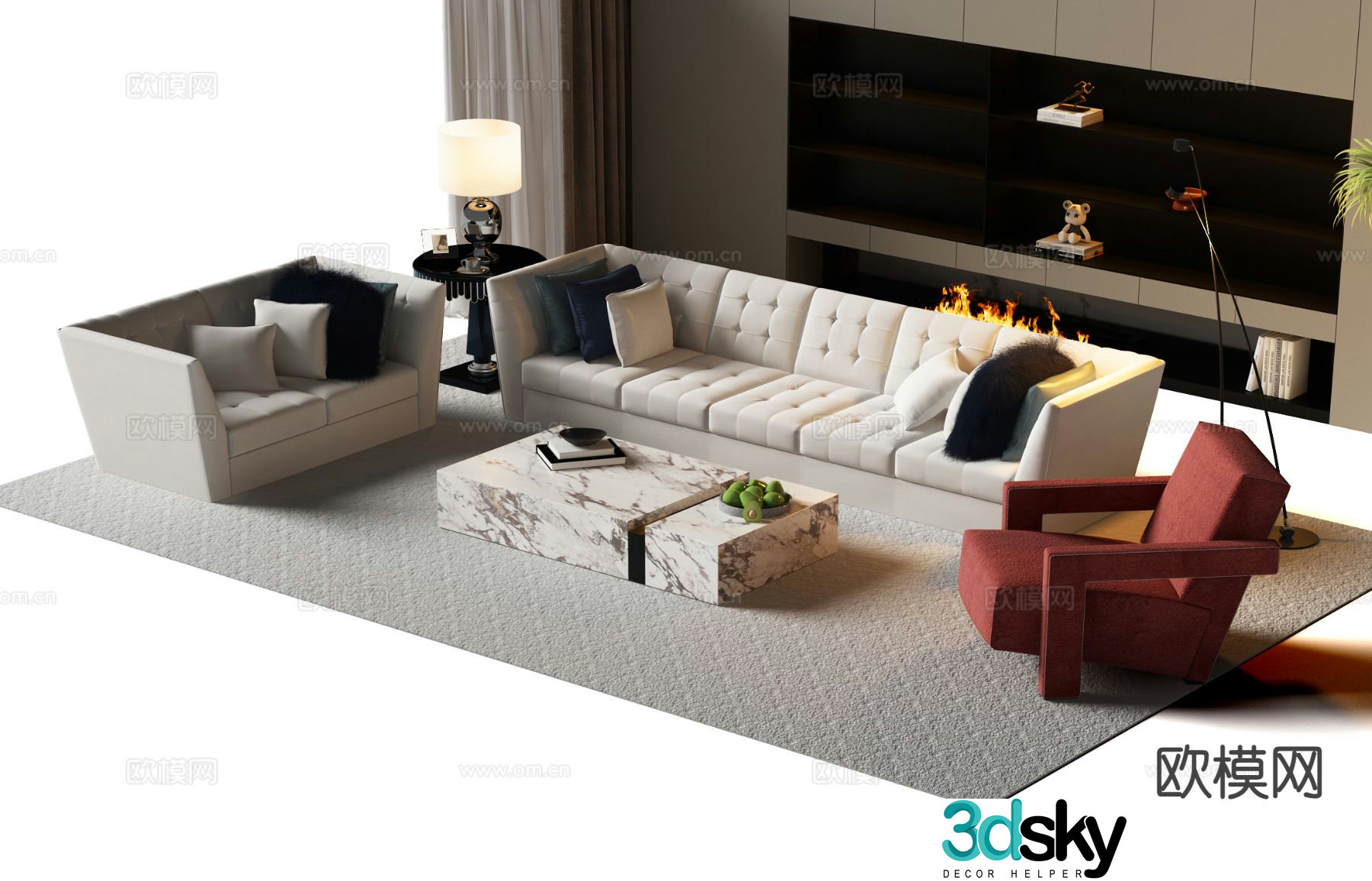 Italian sectional sofa 3d model