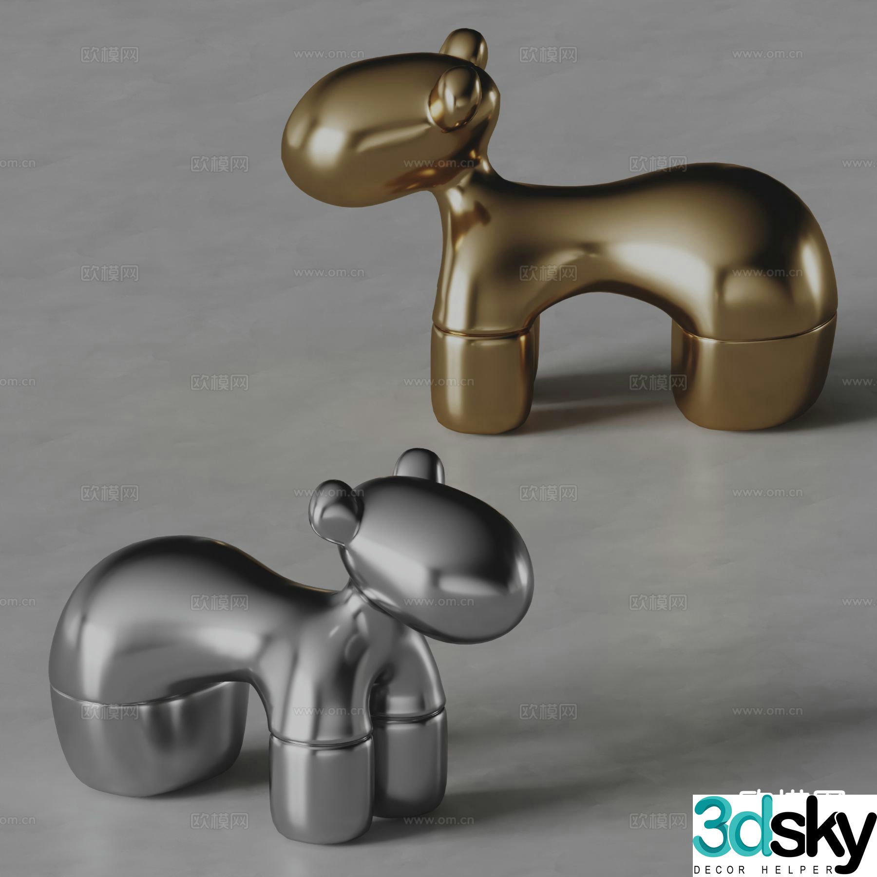 Vondon modern metal stool Trojan stool 3d model