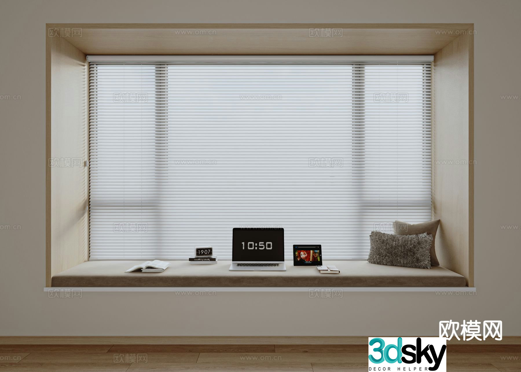 Bay window cushion bay window 3d model