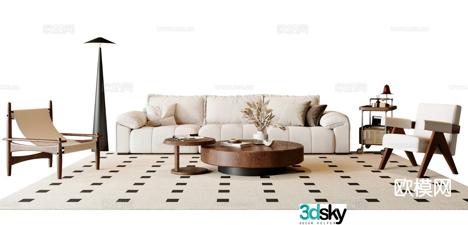 Medieval style sofa modular sofa 3d model