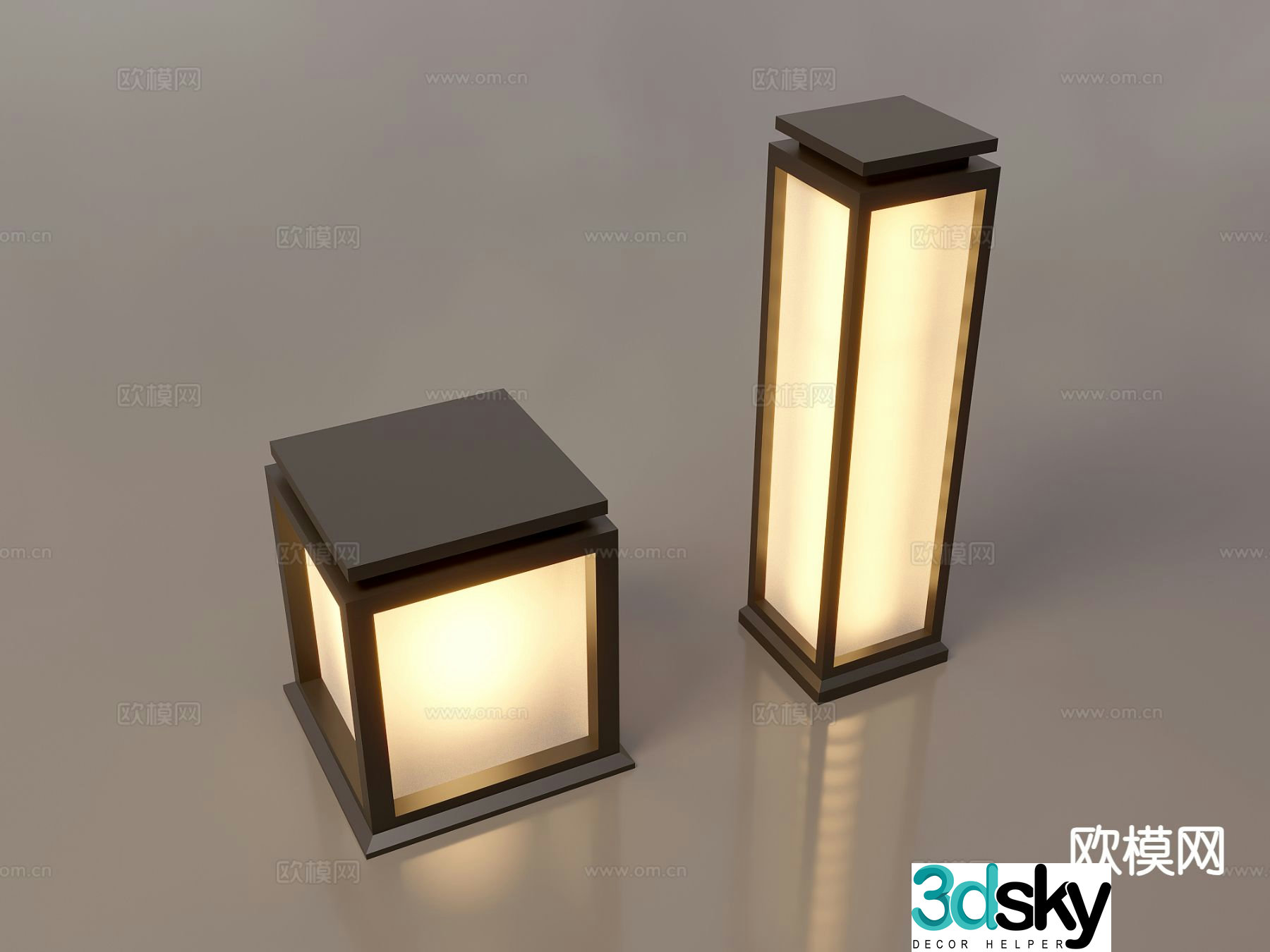Chinese landscape lights lawn lights garden lights outdoor lights 3D model