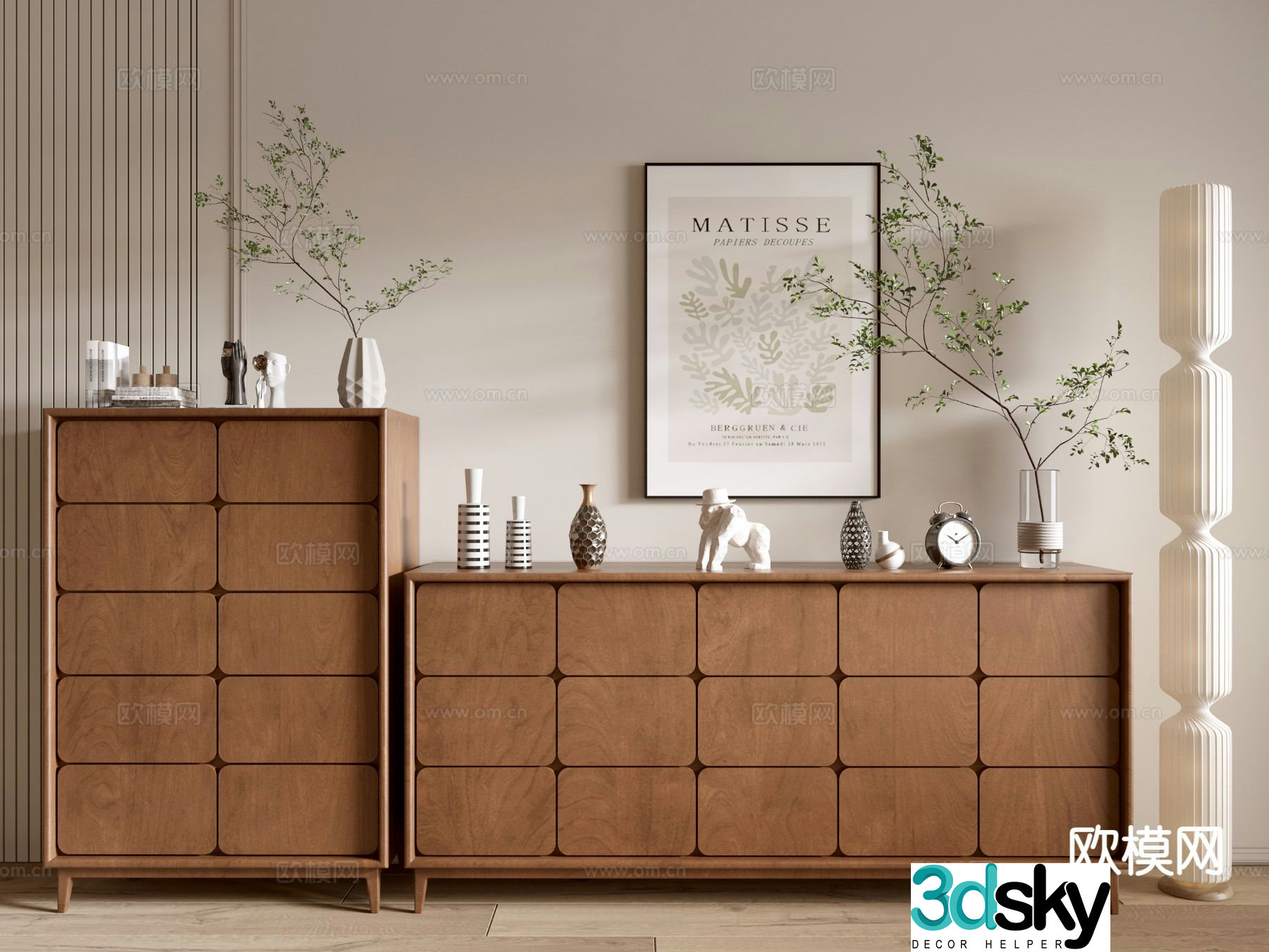 Wabi-sabi side cabinet 3D model