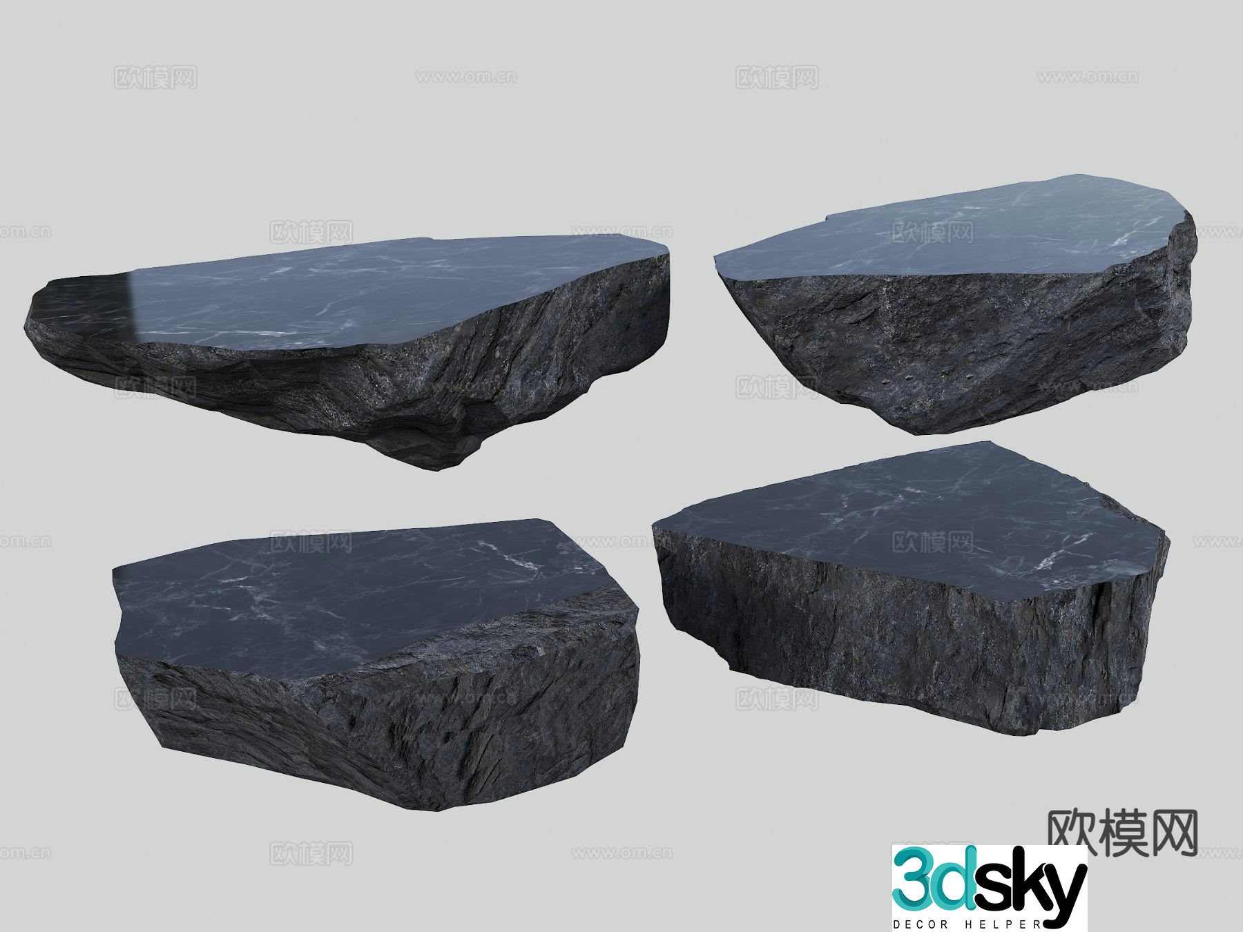 rock coffee table d model