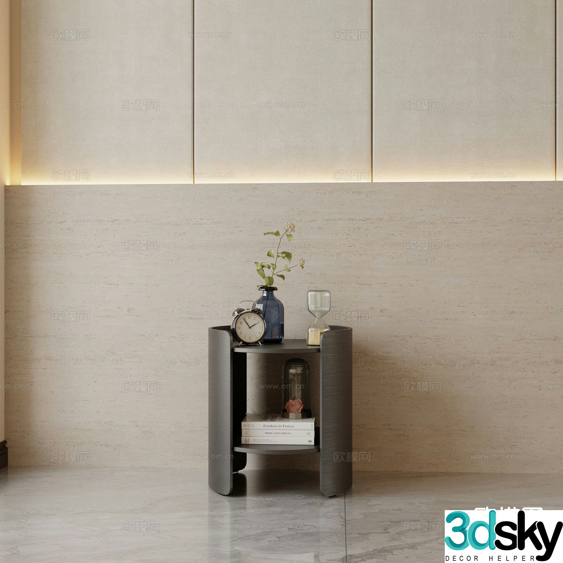 Modern bedside table 3d model