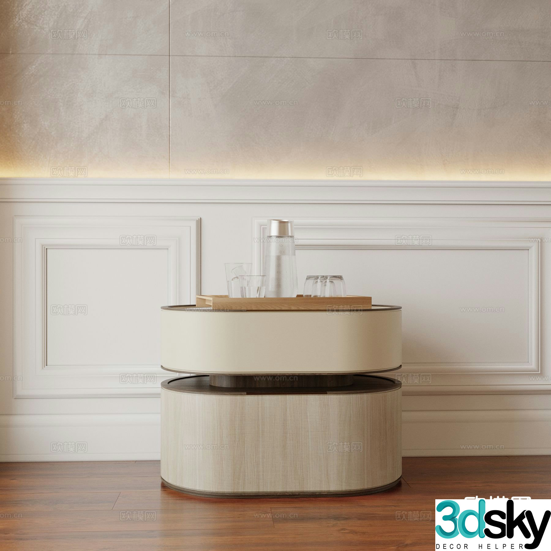 Modern bedside table 3d model
