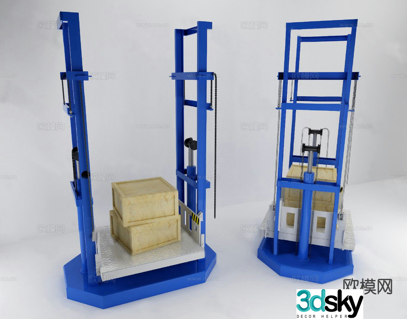 Industrial freight elevator 3d model