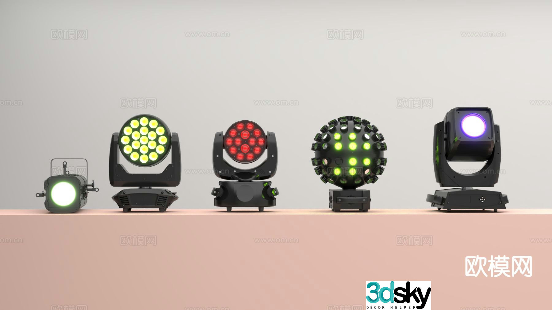 Stage lamp Spotlight Beam lamp Face light LED lamp Light ball 3D model