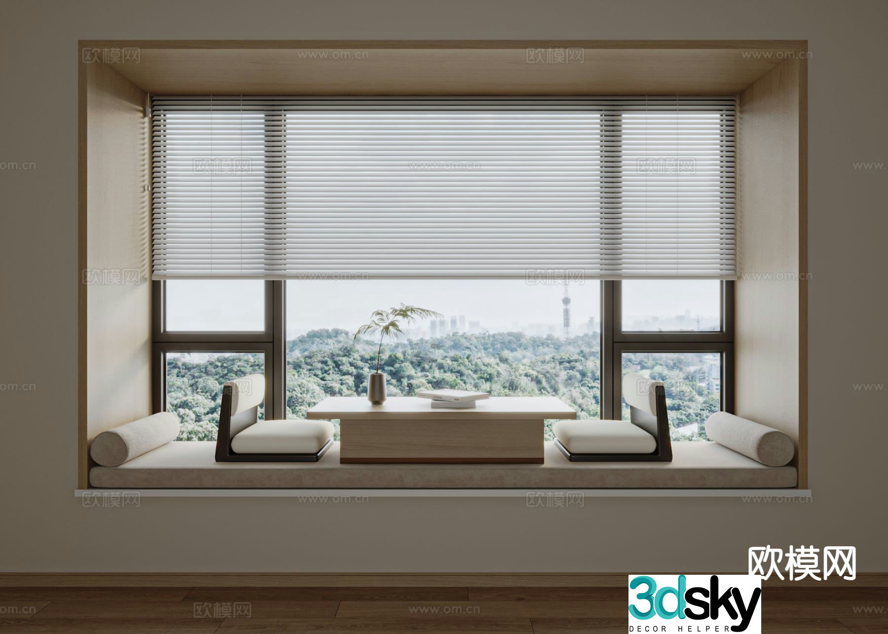 Bay window mat bay window tea area 3d model