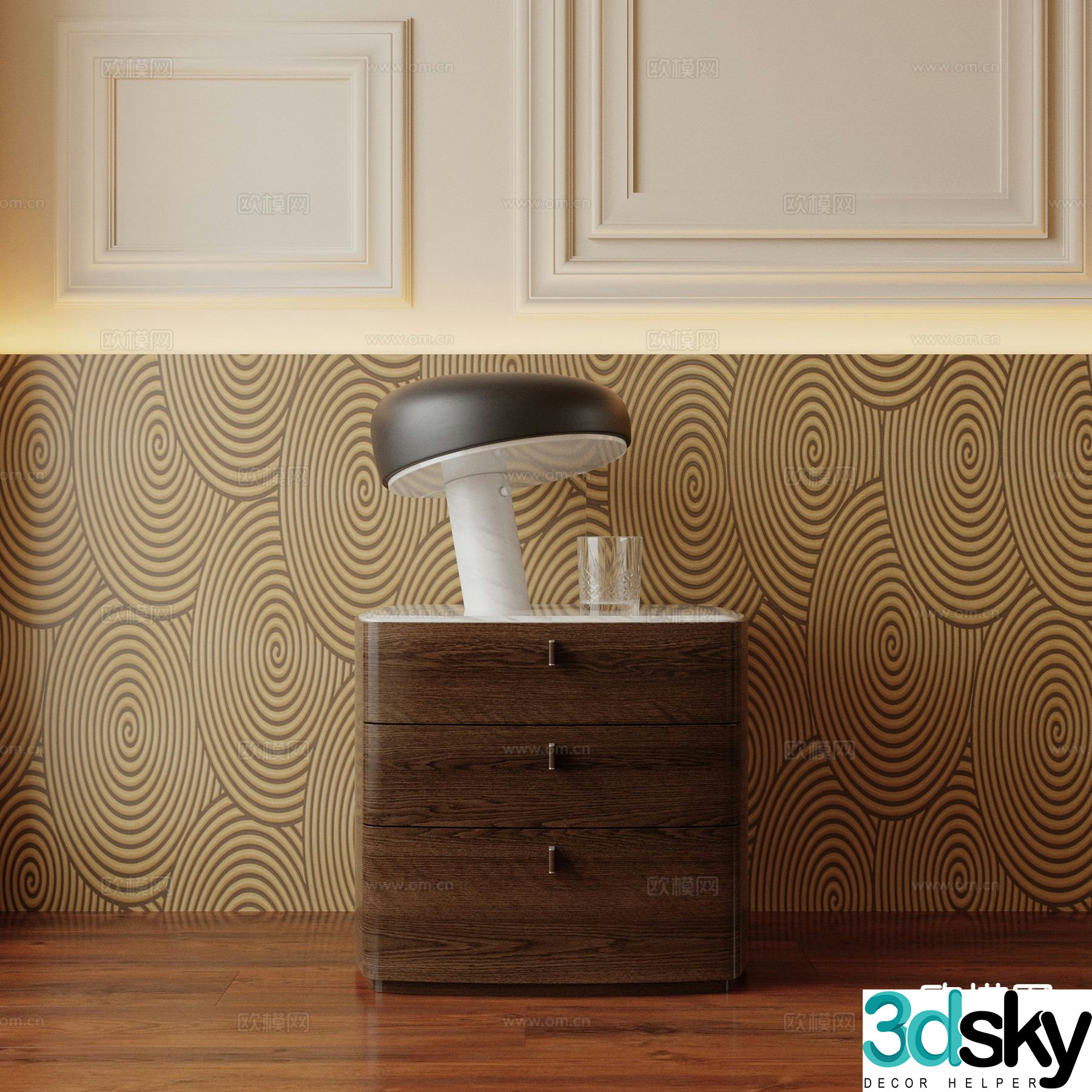 Modern bedside table 3d model