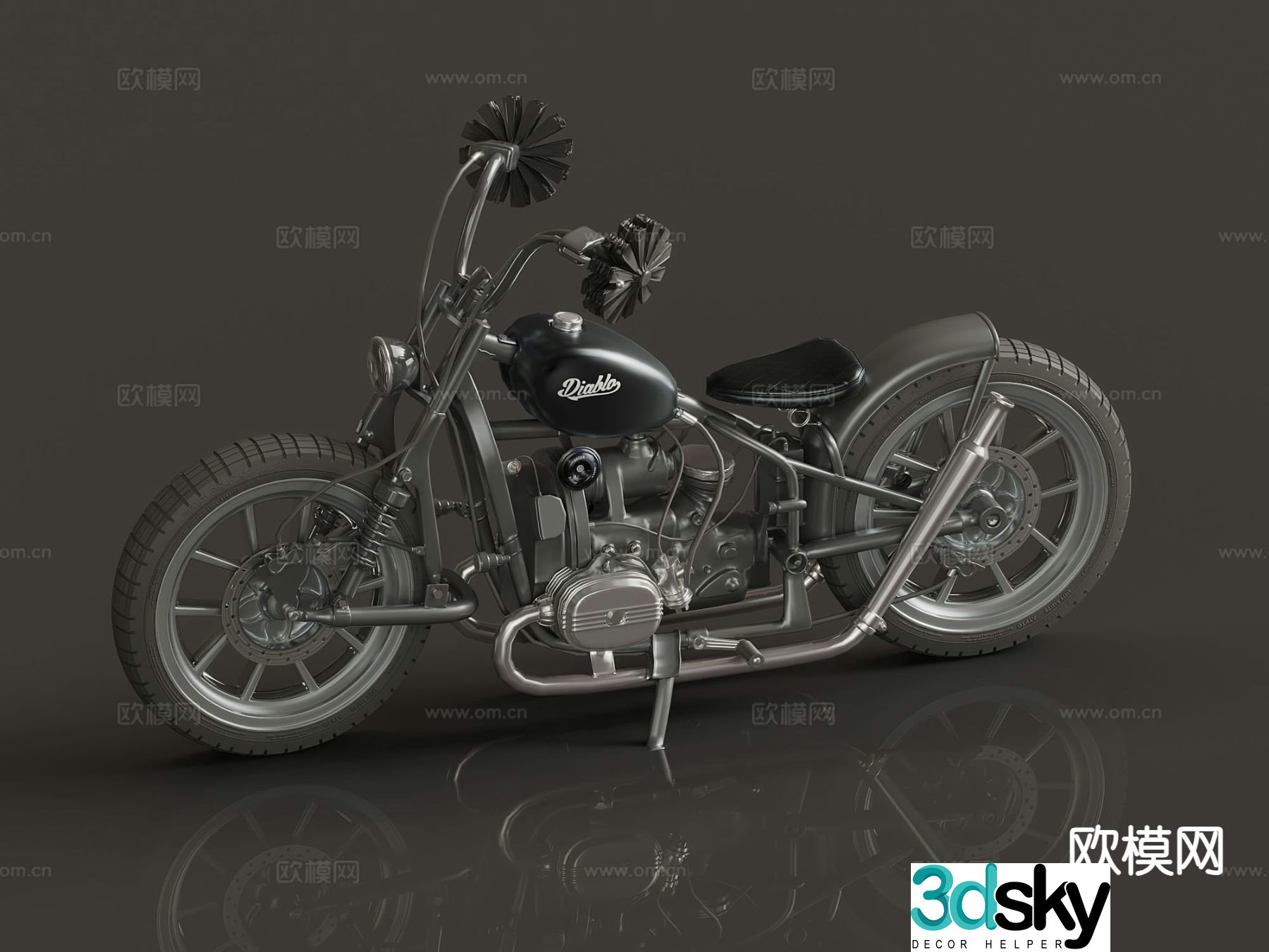 Modern motorcycle 3d model