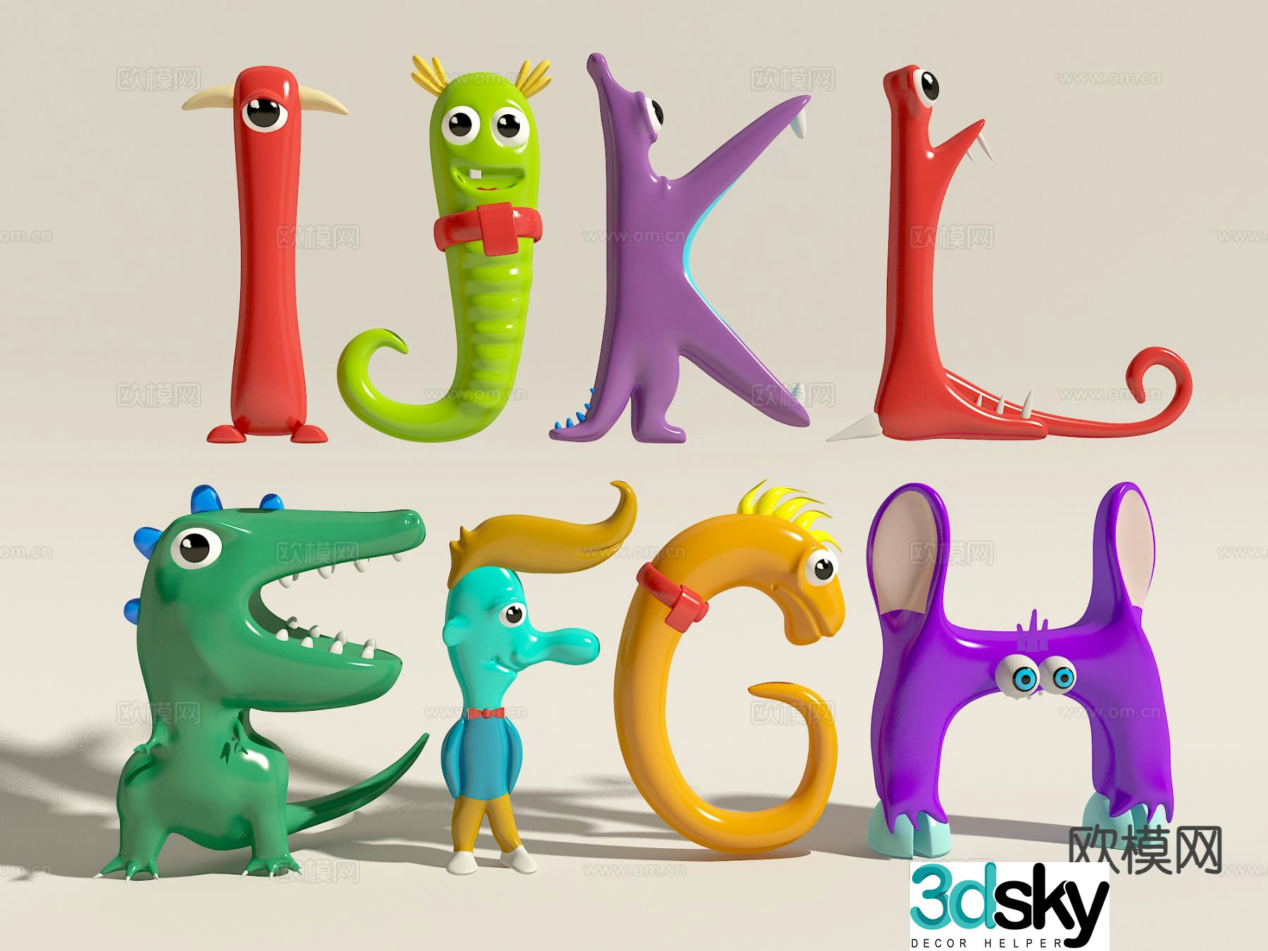 alphabet toys toys animal alphabet 3d model