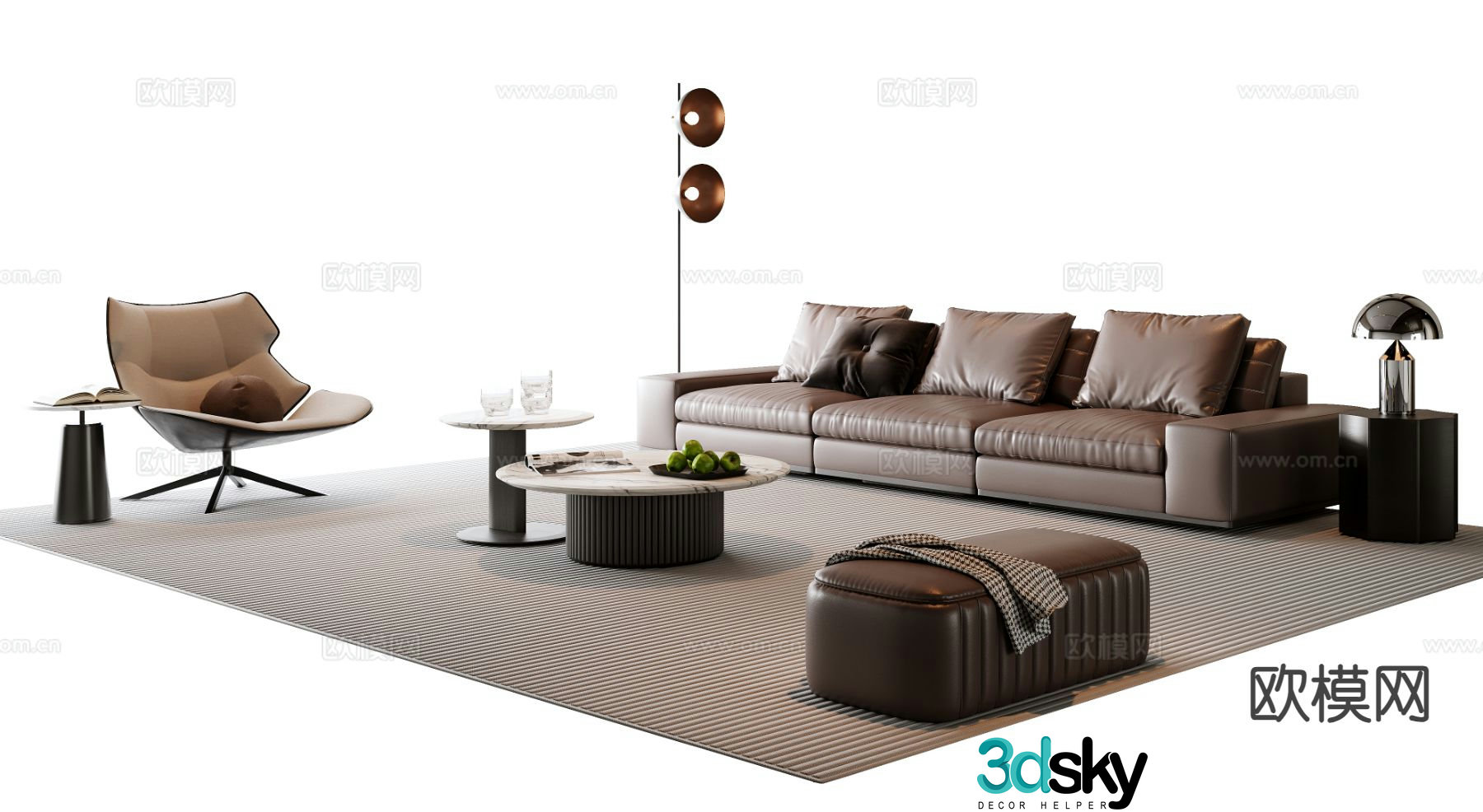 Italian sectional sofa 3d model