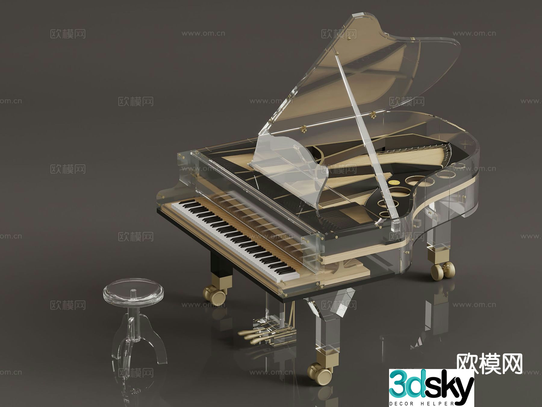 Modern piano 3d model