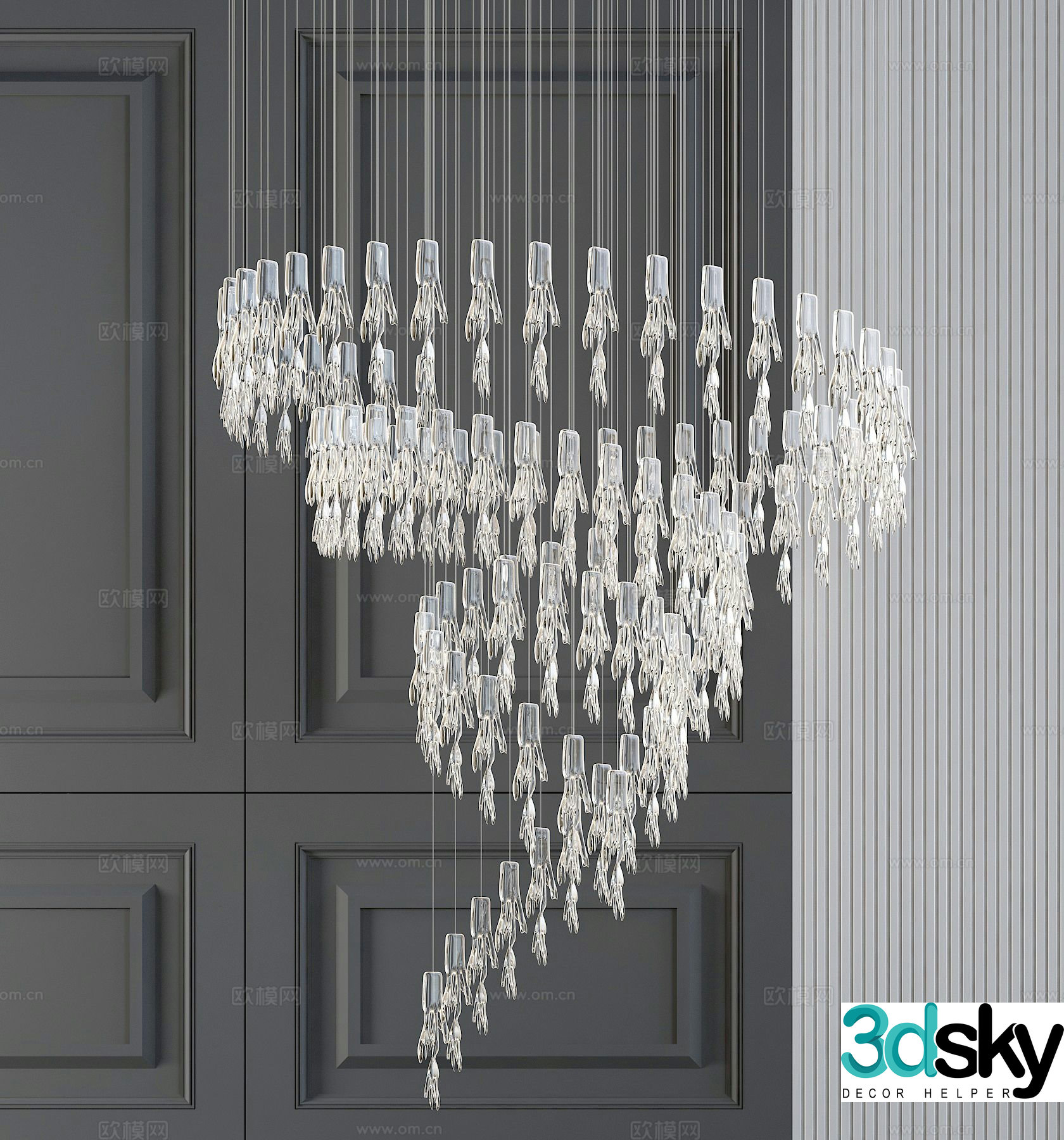 Modern decorative lamp crystal lamp 3d model