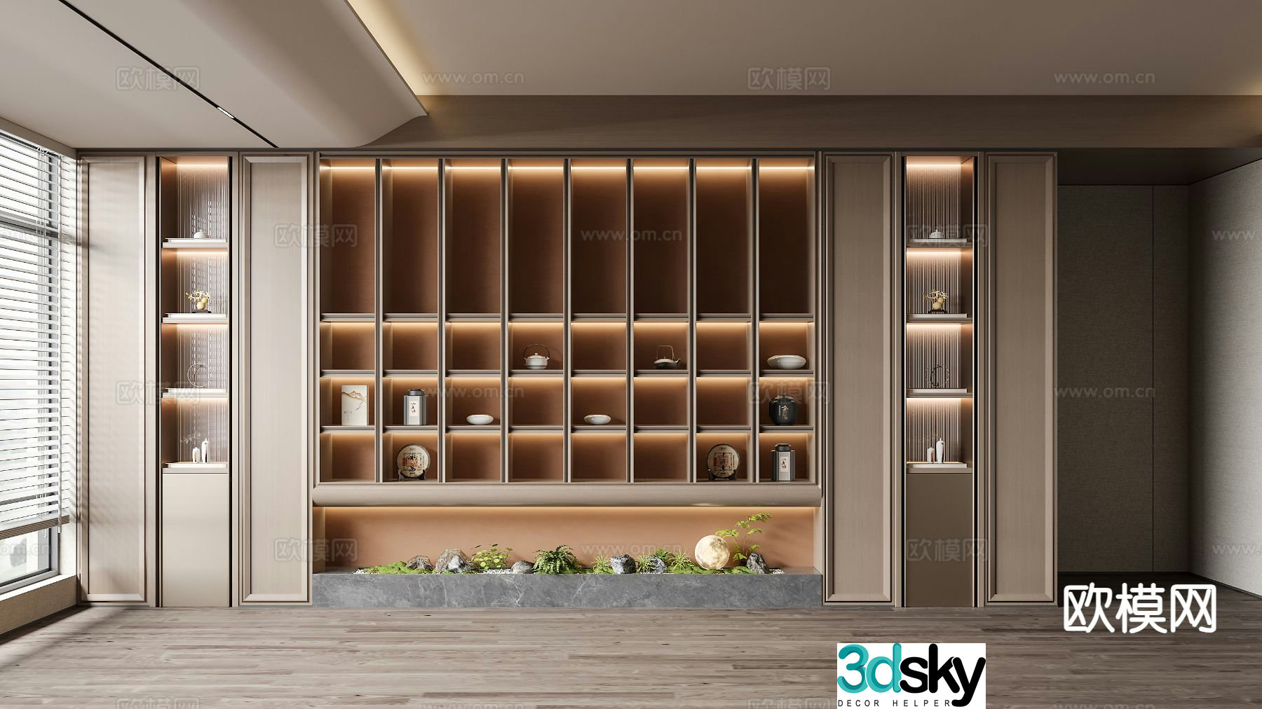 New Chinese style tea cabinet 3d model