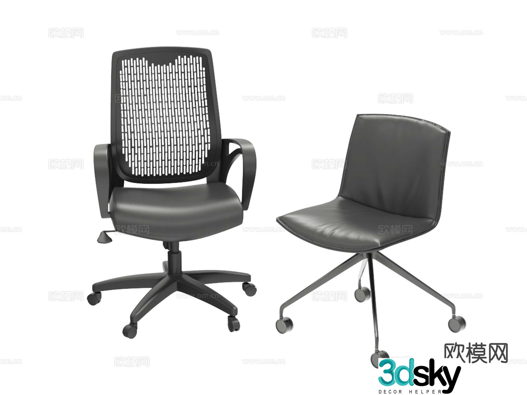 Simple office chair 3d model