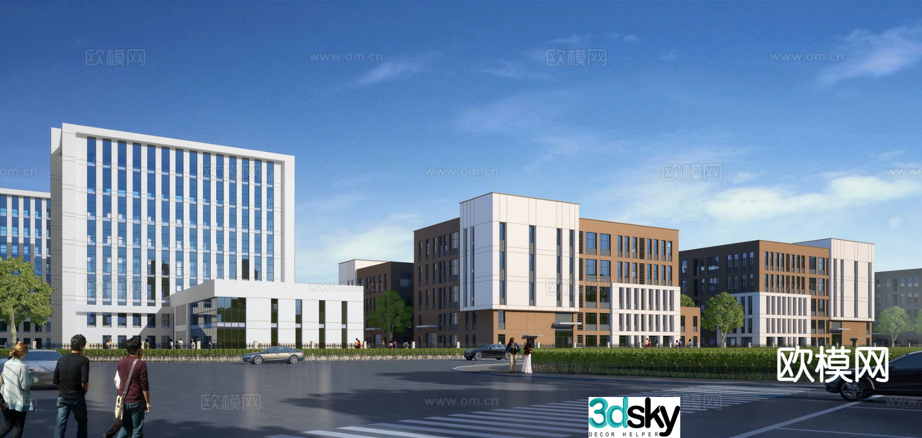 Industrial Park Office Building Appearance 3D Model