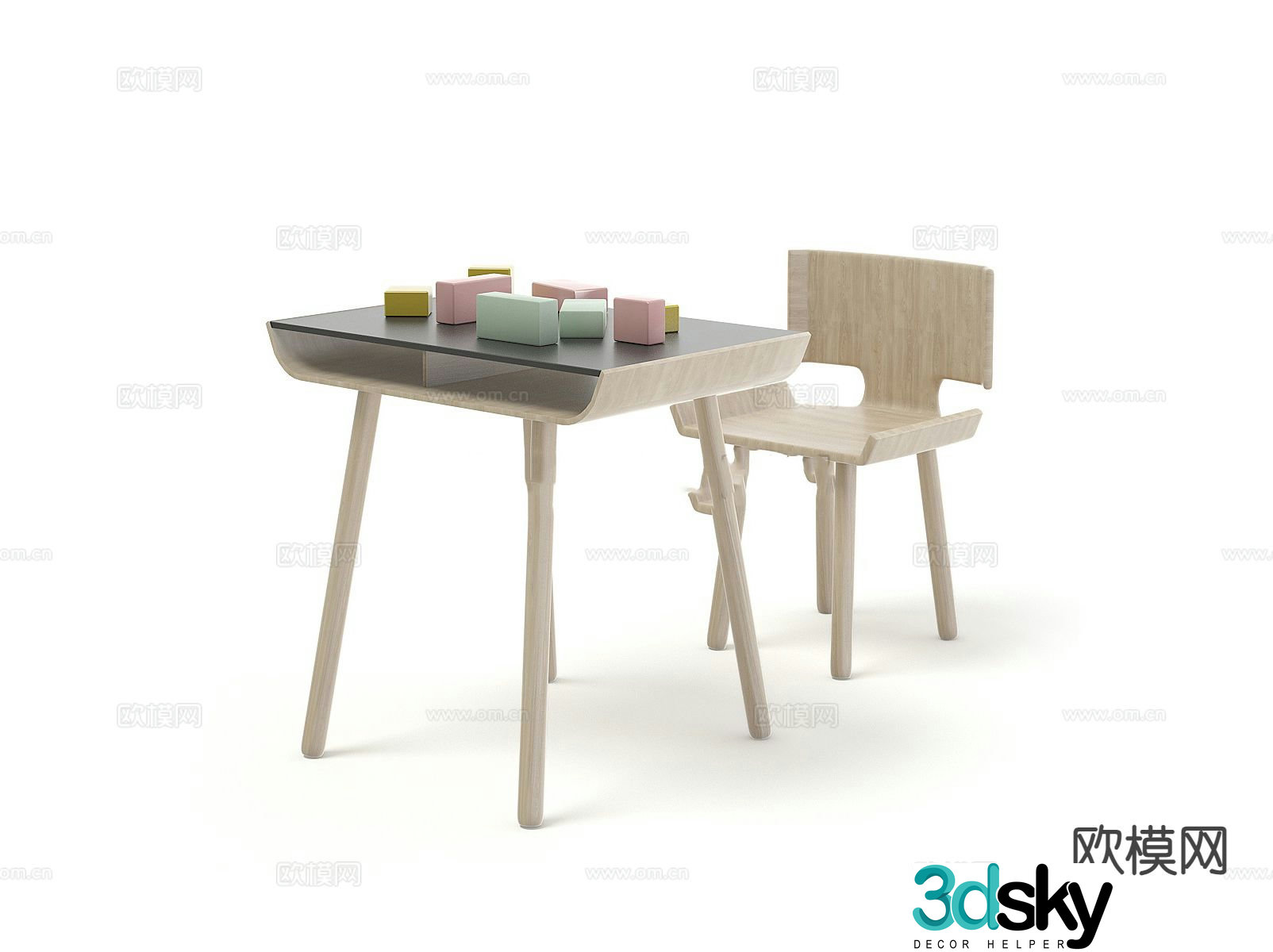Children’s tables and chairs children’s furniture 3d model