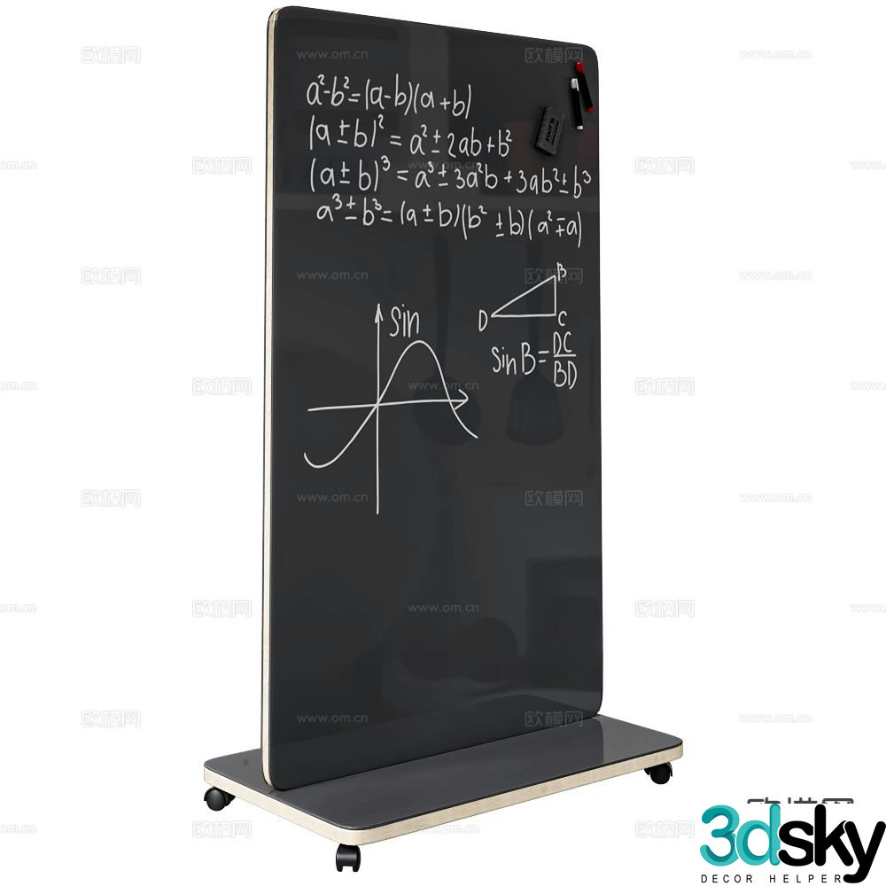 Premium mobile blackboard 3d model