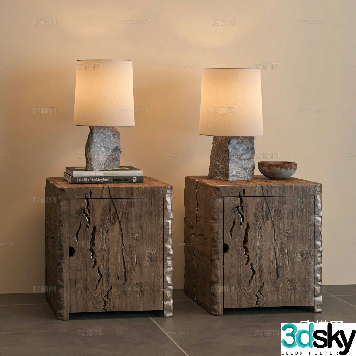 wabi-sabi bedside table 3d model