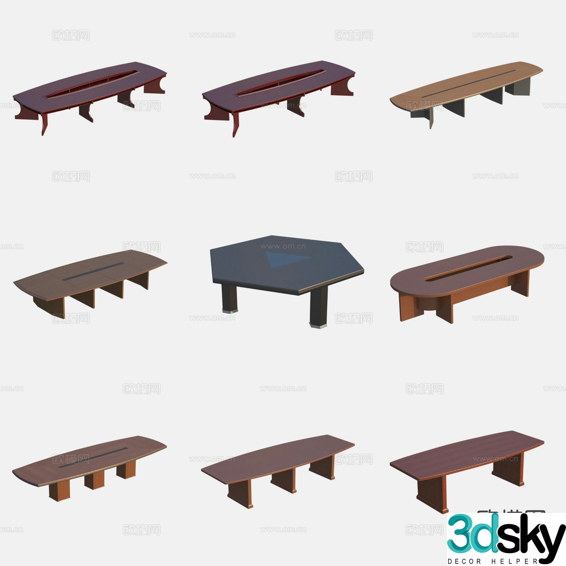 Modern conference table conference table 3d model