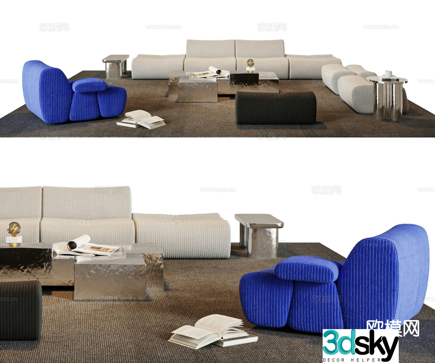 Modern sectional sofa 3d model