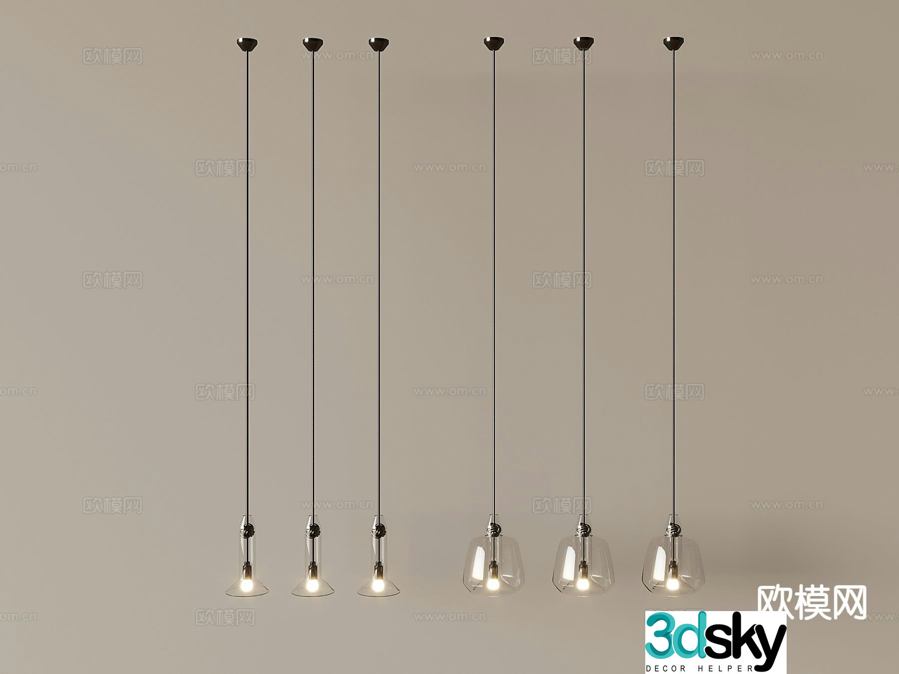 Italian glass chandelier 3d model