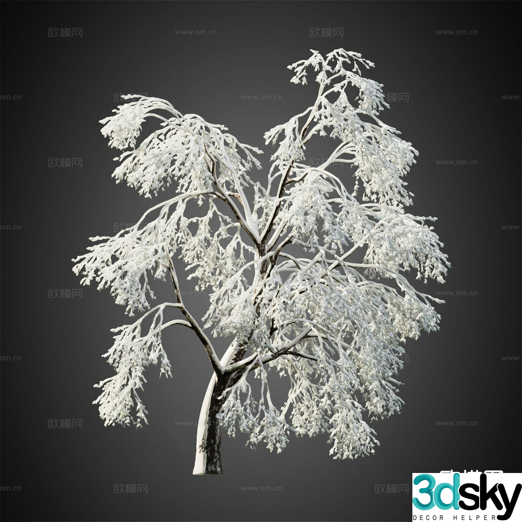 Snow-covered trees Winter trees Landscape trees 3d model