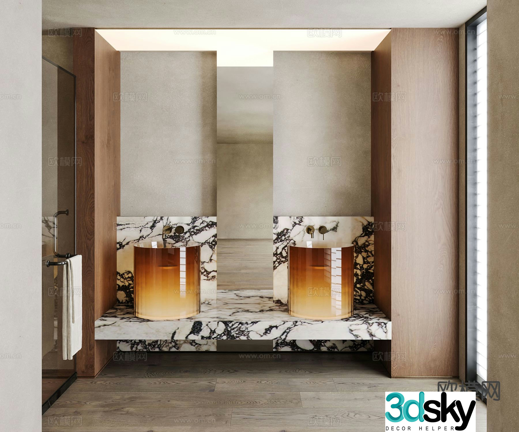 Modern bathroom cabinet sink 3d model