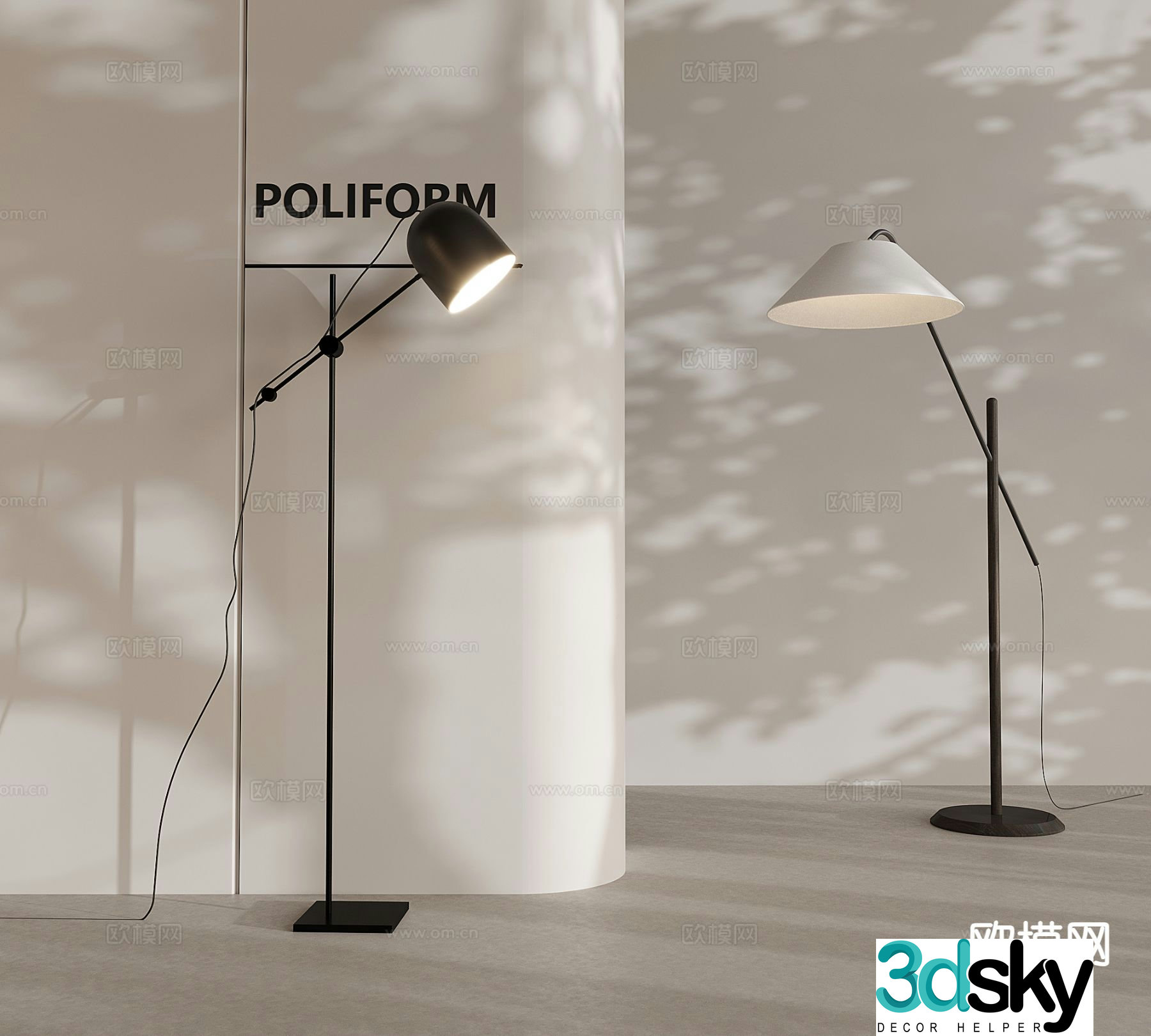 Italian floor lamp 3d model