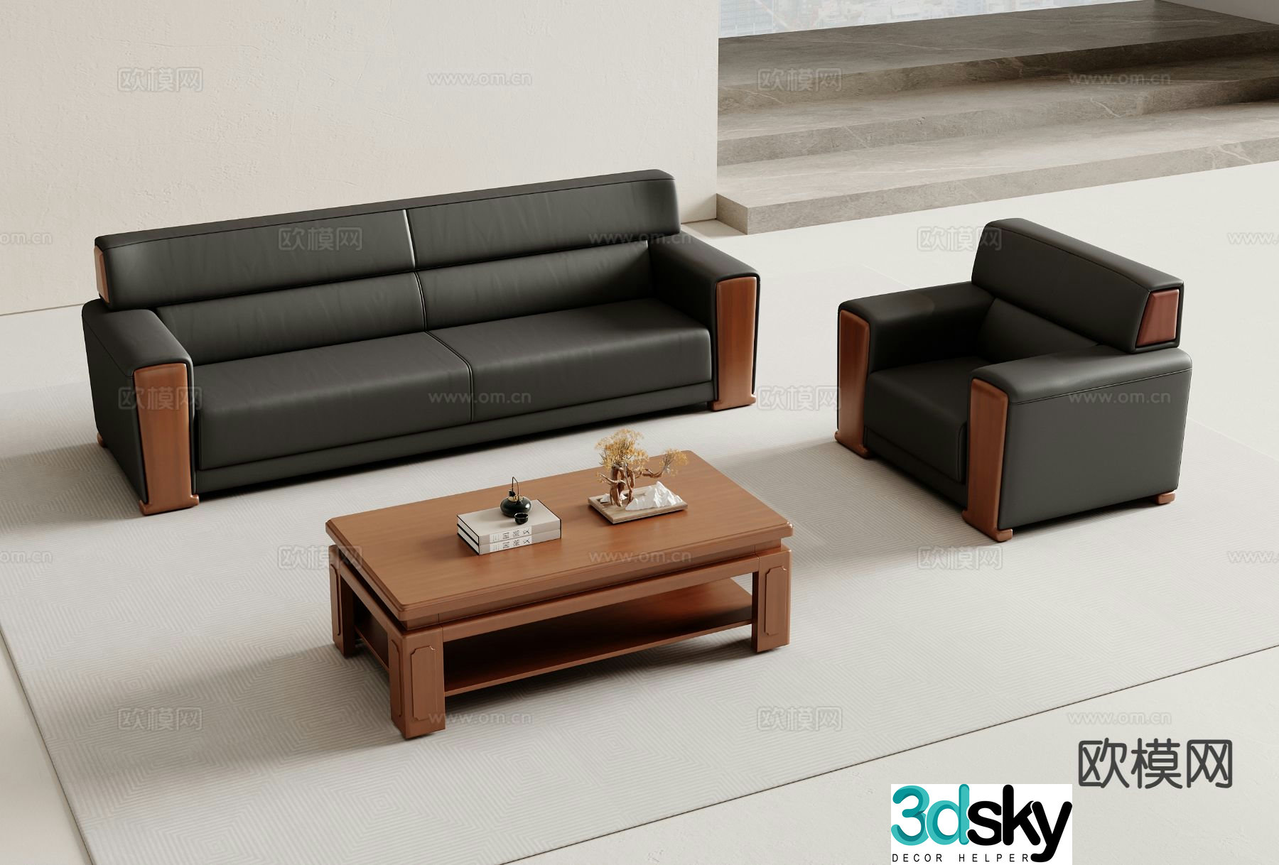 Modern office sofa modular sofa 3d model