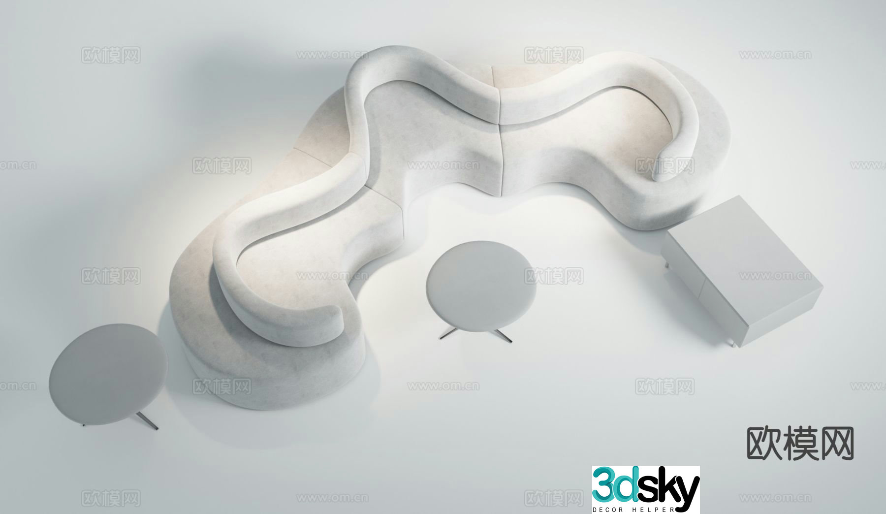 Modern sectional sofa 3d model