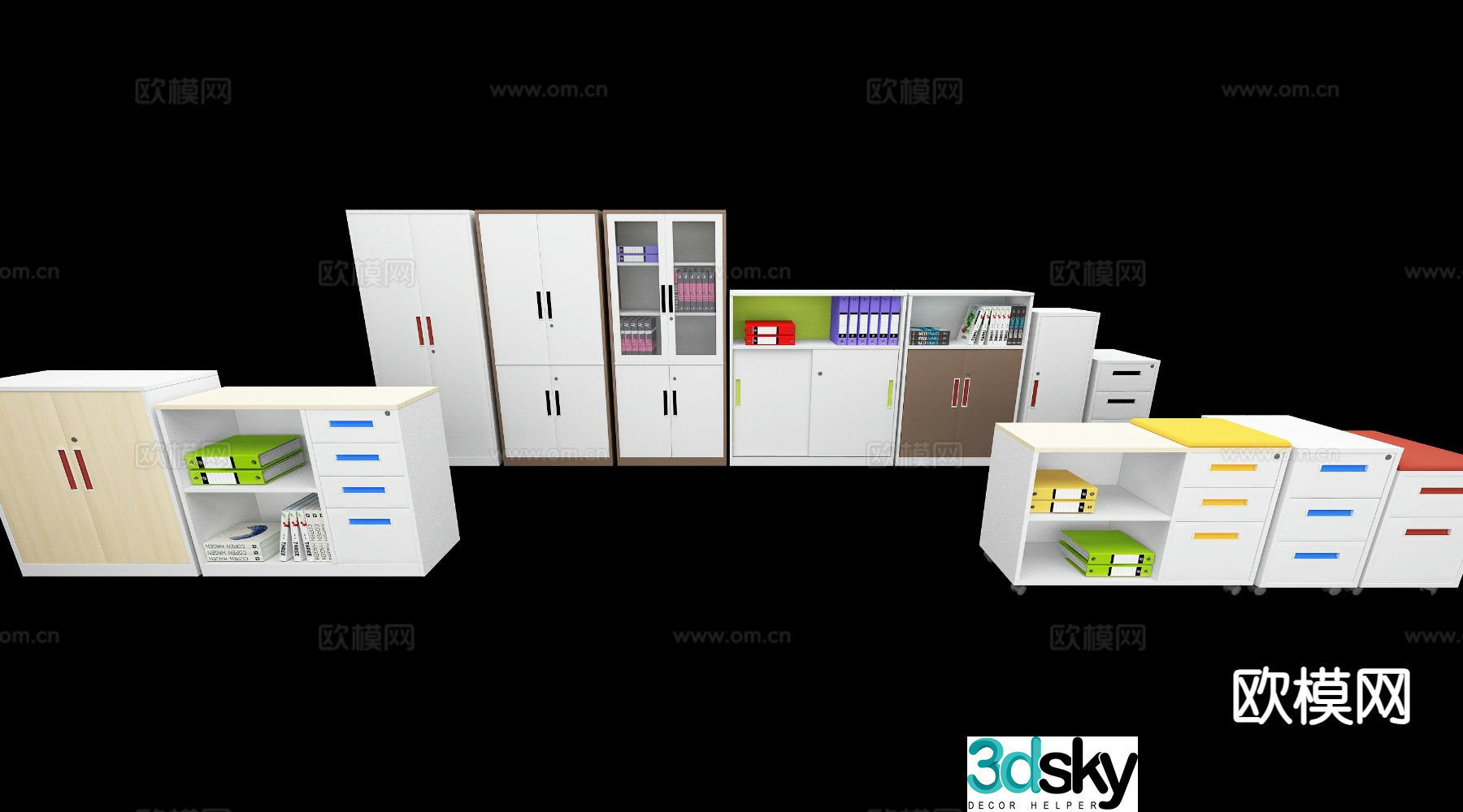 modern information cabinet file cabinet file cabinet 3d model