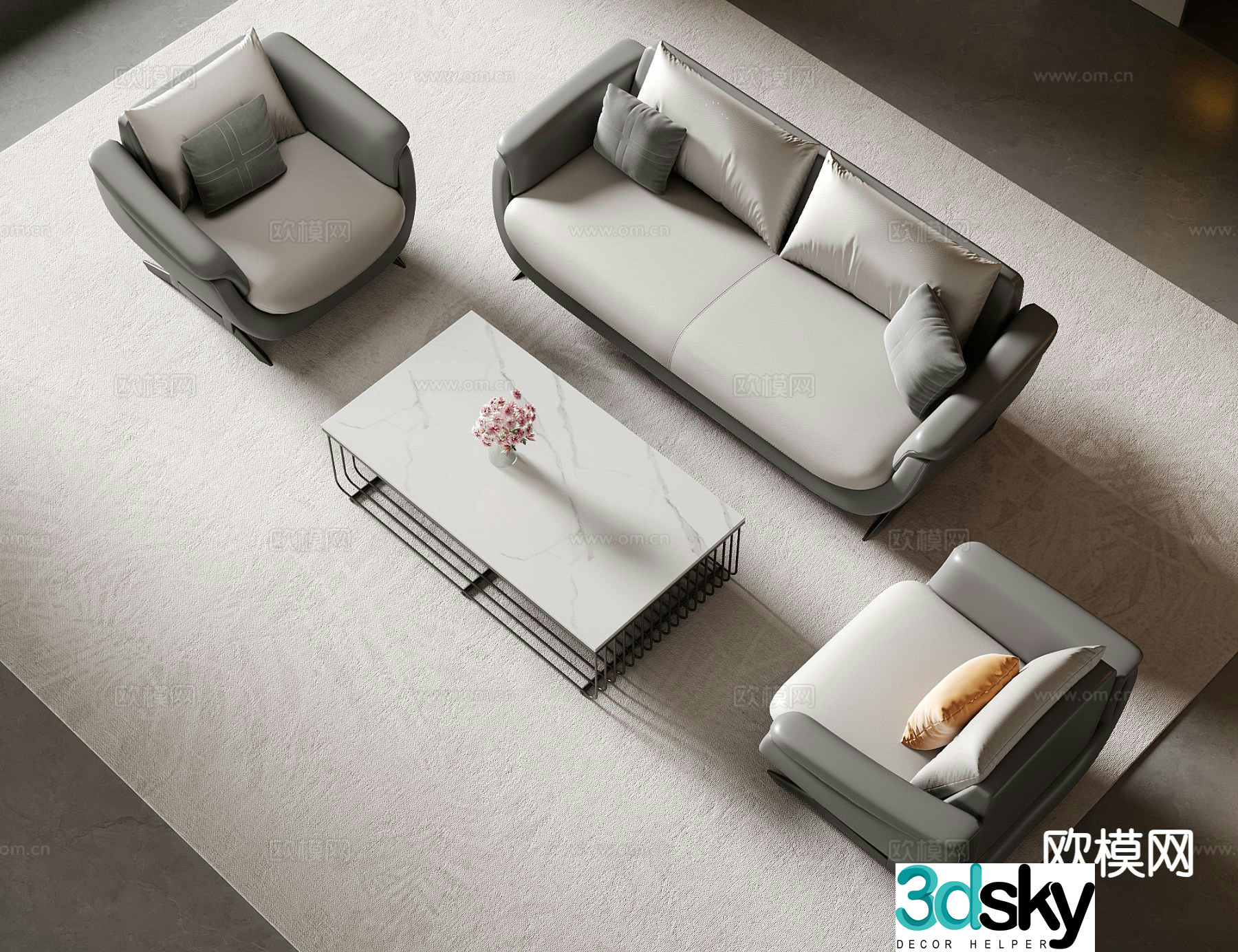 Modern sectional sofa 3d model