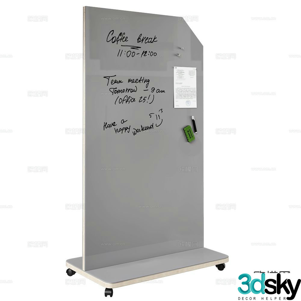 ASKELL blackboard mobile whiteboard 3d model
