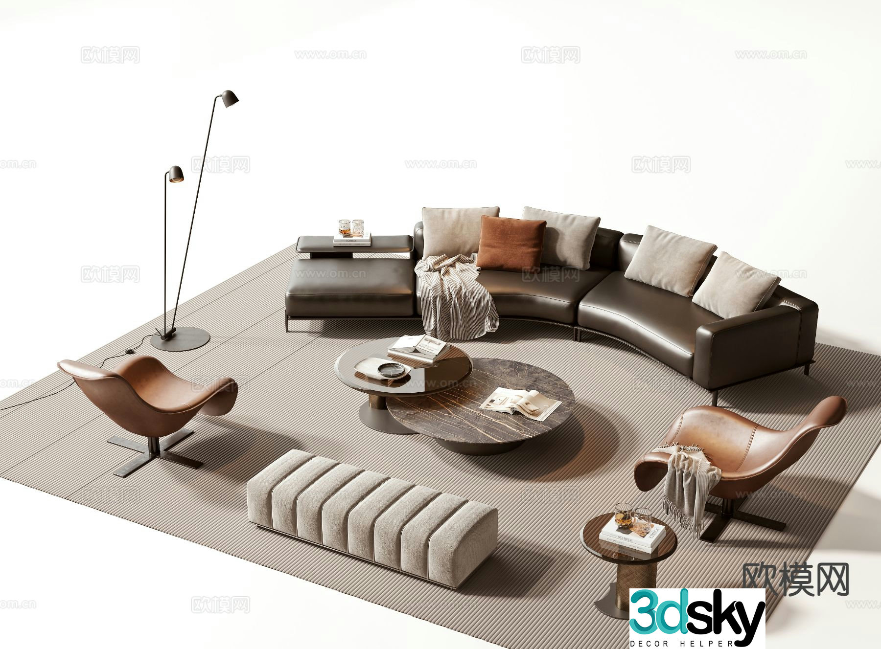 Modern sectional sofa 3d model