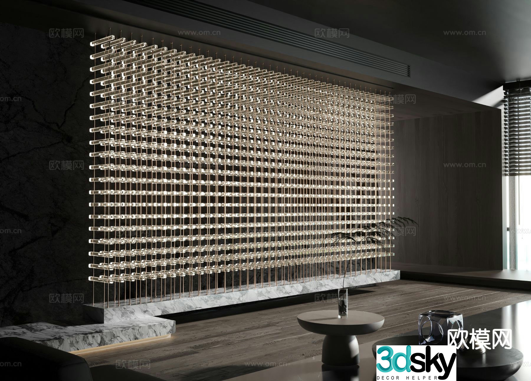Acrylic stick Italian wine rack 3d model