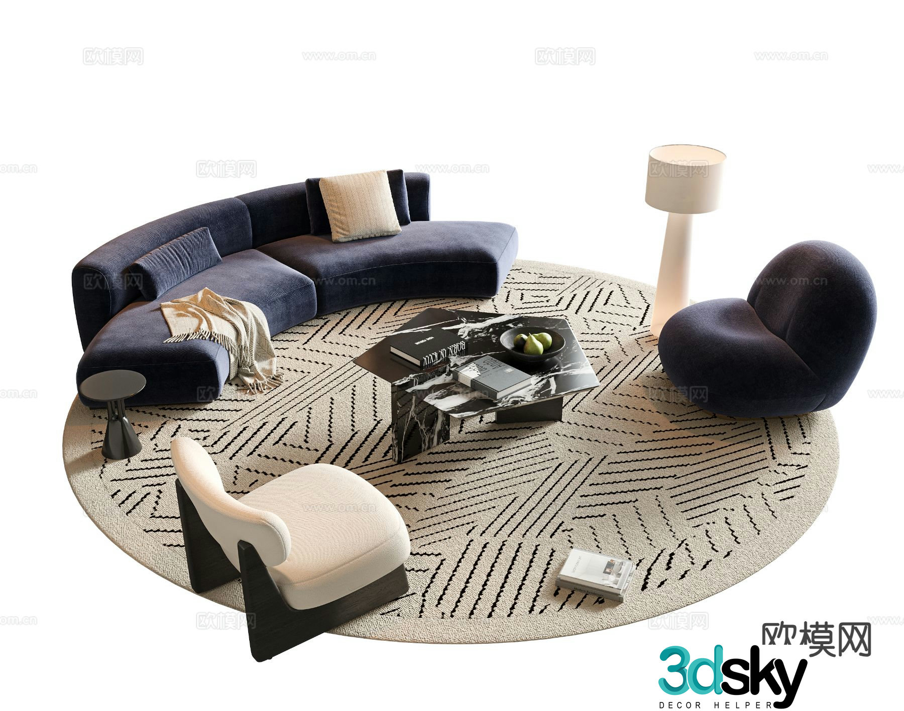 Modern sectional sofa 3d model