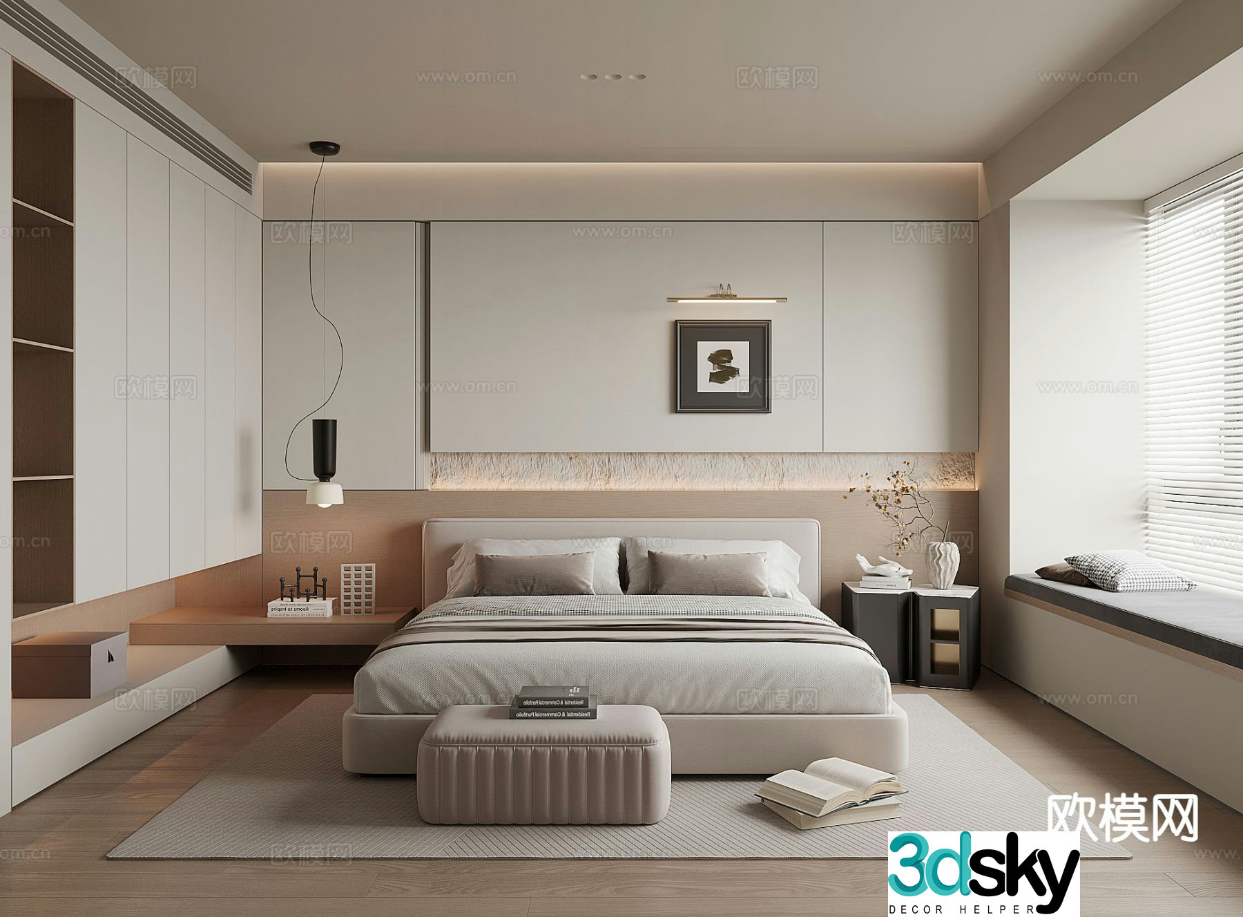 Modern master bedroom 3d model