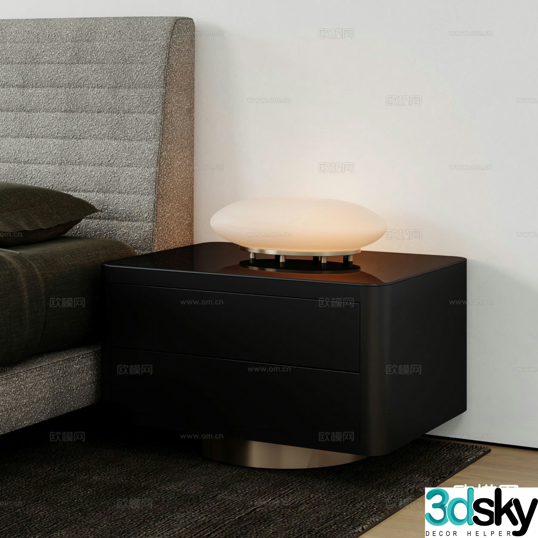 Modern bedside table 3d model