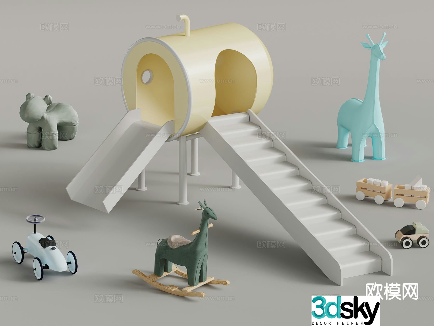 Children’s equipment toys dolls slide 3d model