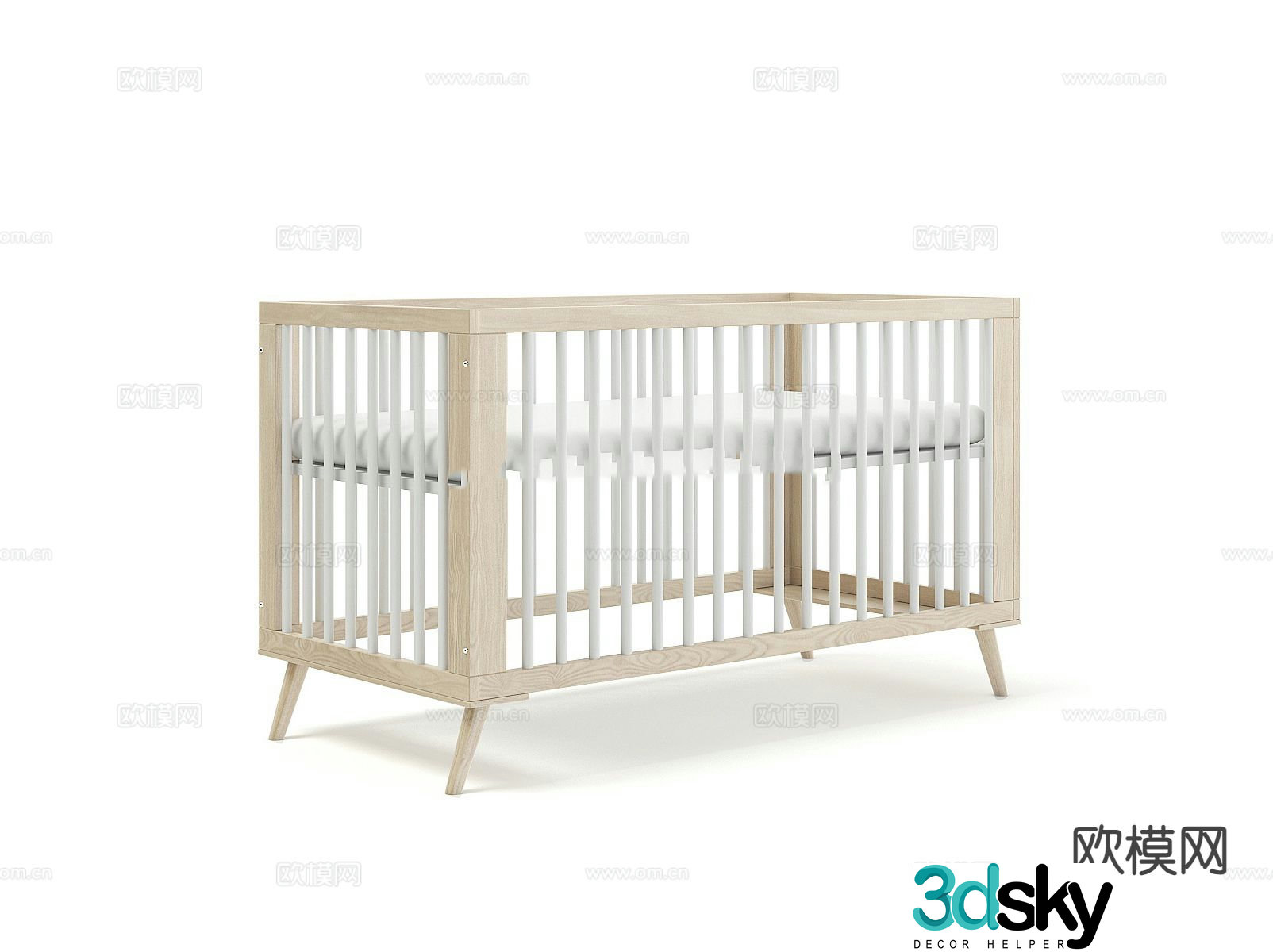 Modern crib children’s bed 3d model