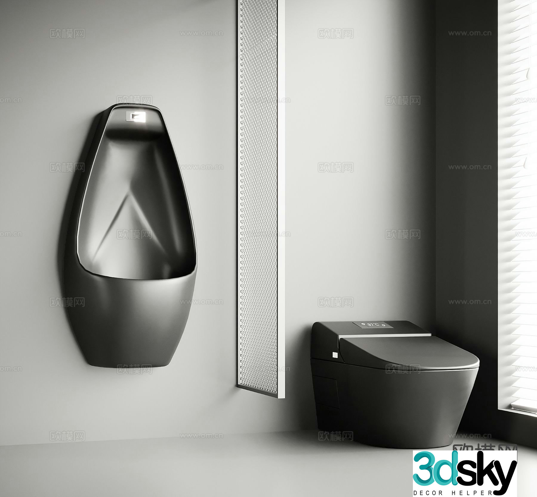 Modern smart toilet urinal 3d model