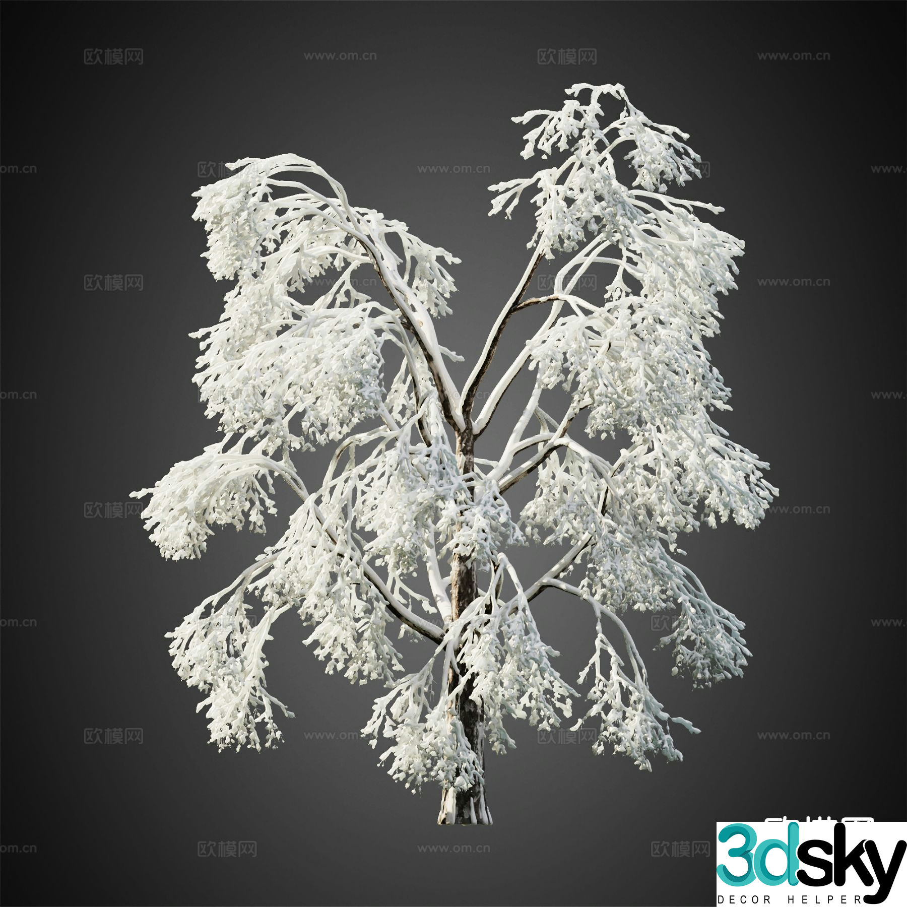 Snow-covered trees Winter trees Landscape trees 3d model