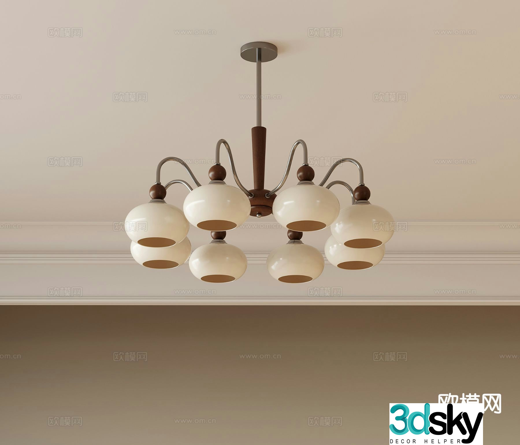 Medieval style chandelier multi-head chandelier artistic chandelier 3d model